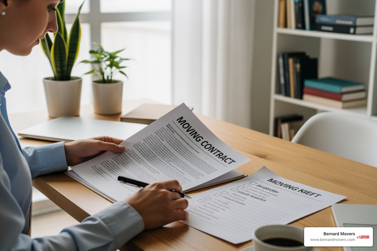 person reviewing a moving contract with a checklist - private long distance moving companies person reviewing a moving contract with a checklist - private long distance moving companies