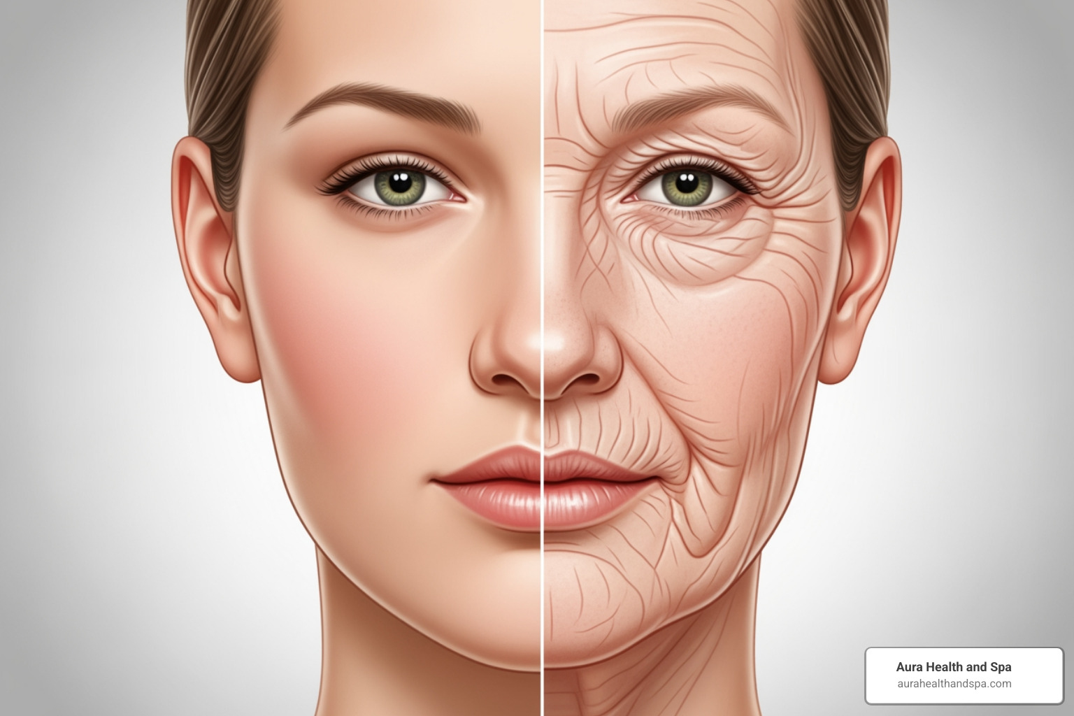 Image of a diagram showing facial fat pad migration with age - Facial rejuvenation treatment