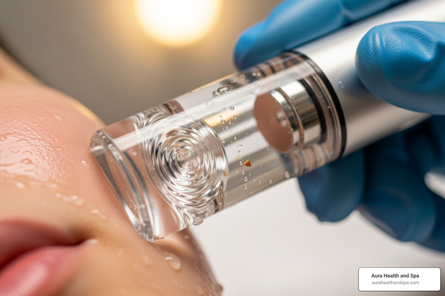 Hydrafacial vortex-fusion handpiece in action - Hydrafacial for acne