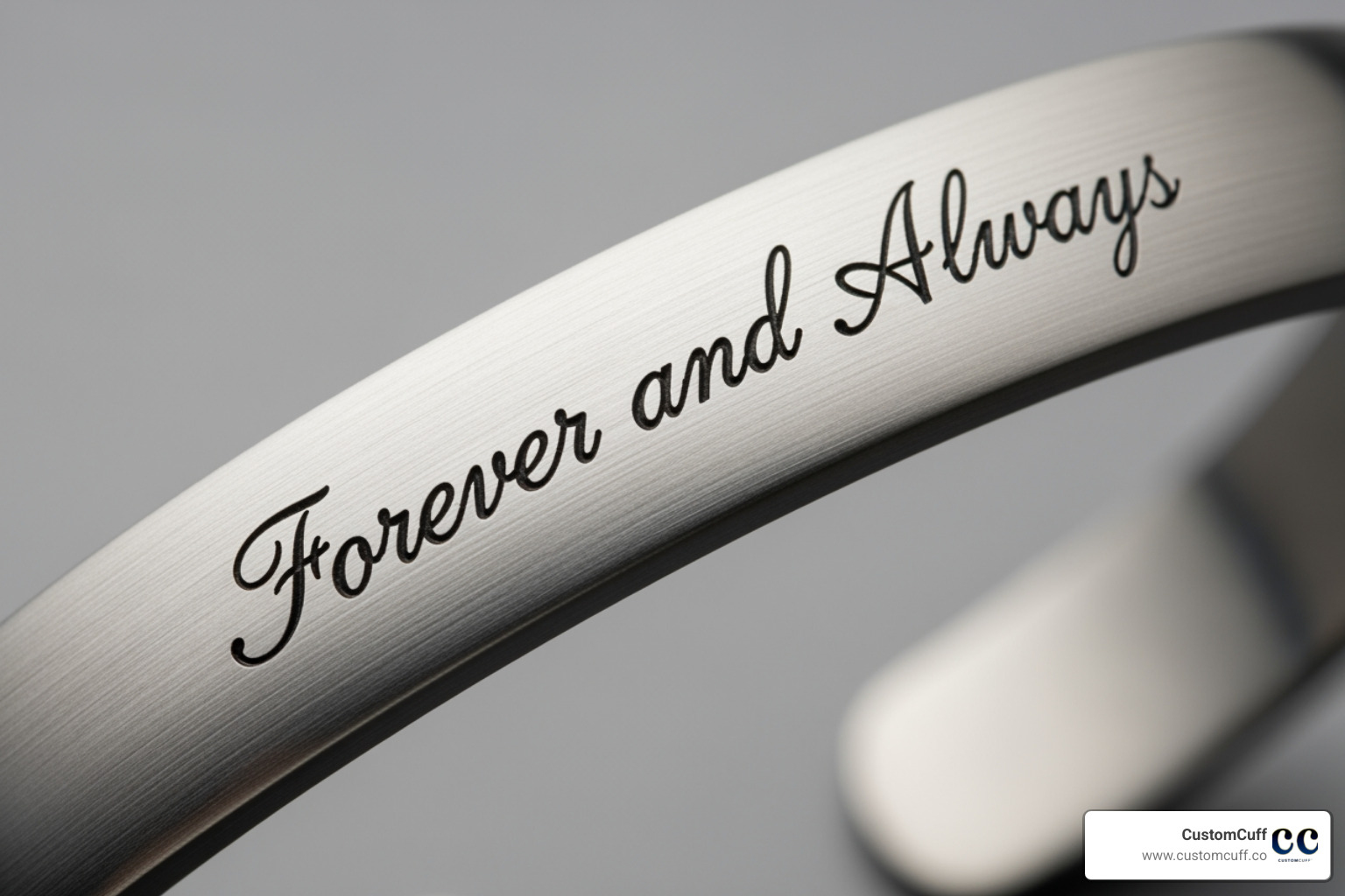 Close-up on a bracelet with a unique handwriting engraving - custom father's day bracelet Close-up on a bracelet with a unique handwriting engraving - custom father's day bracelet