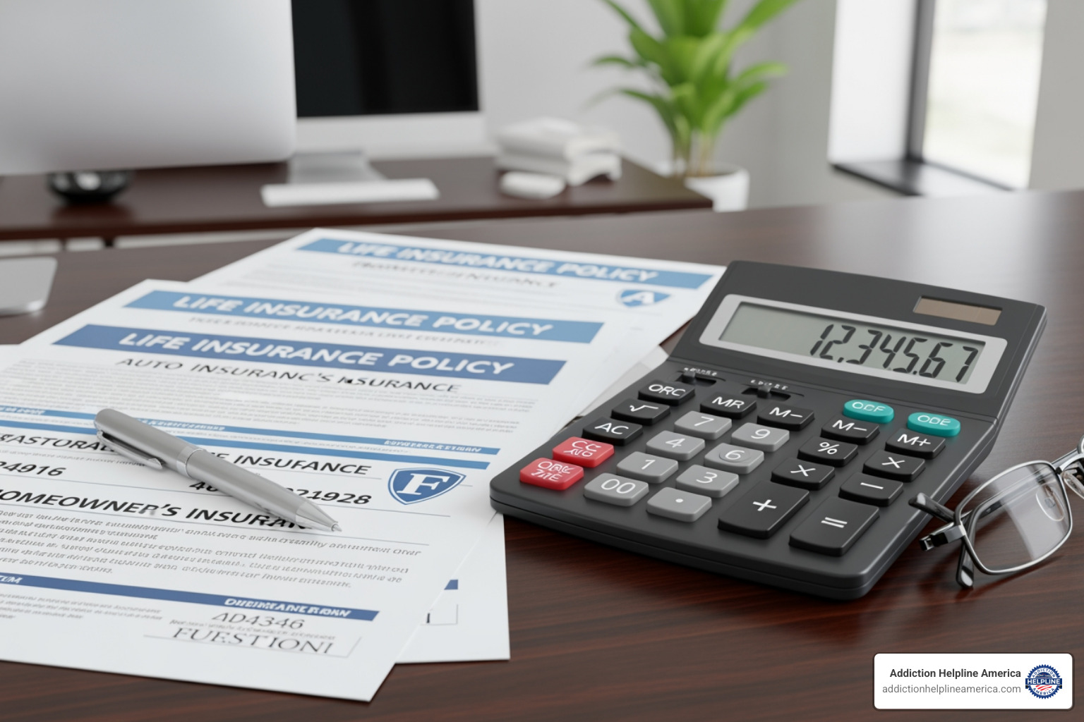 Calculator and insurance documents - Tulsa drug rehab