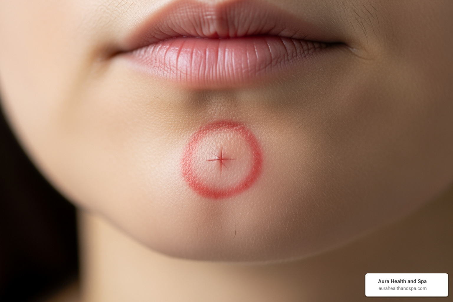 mild temporary redness at an injection site - dimpled chin botox