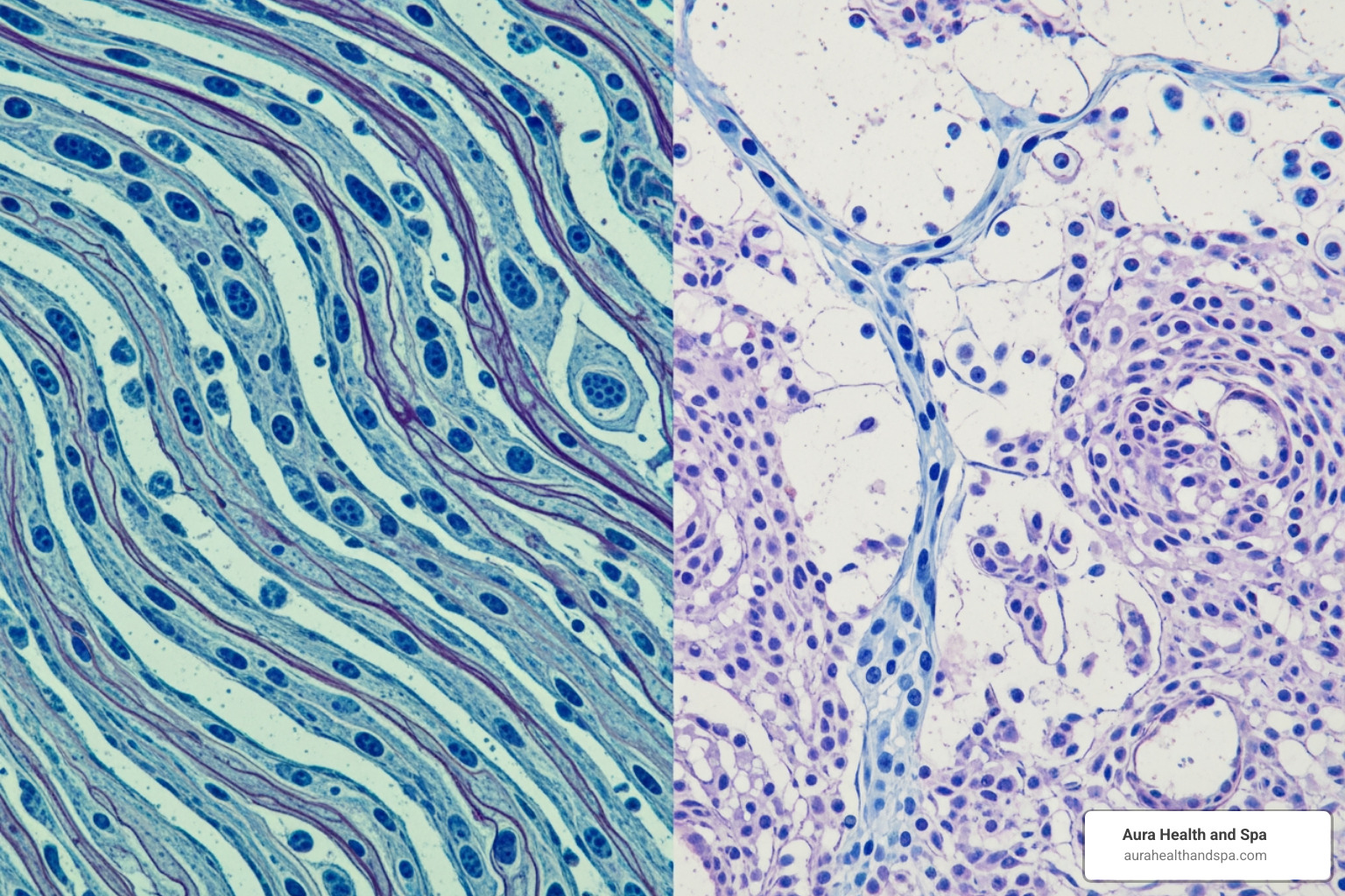 illustrating the decline of collagen and elastin fibers in the skin over time - anti aging facial
