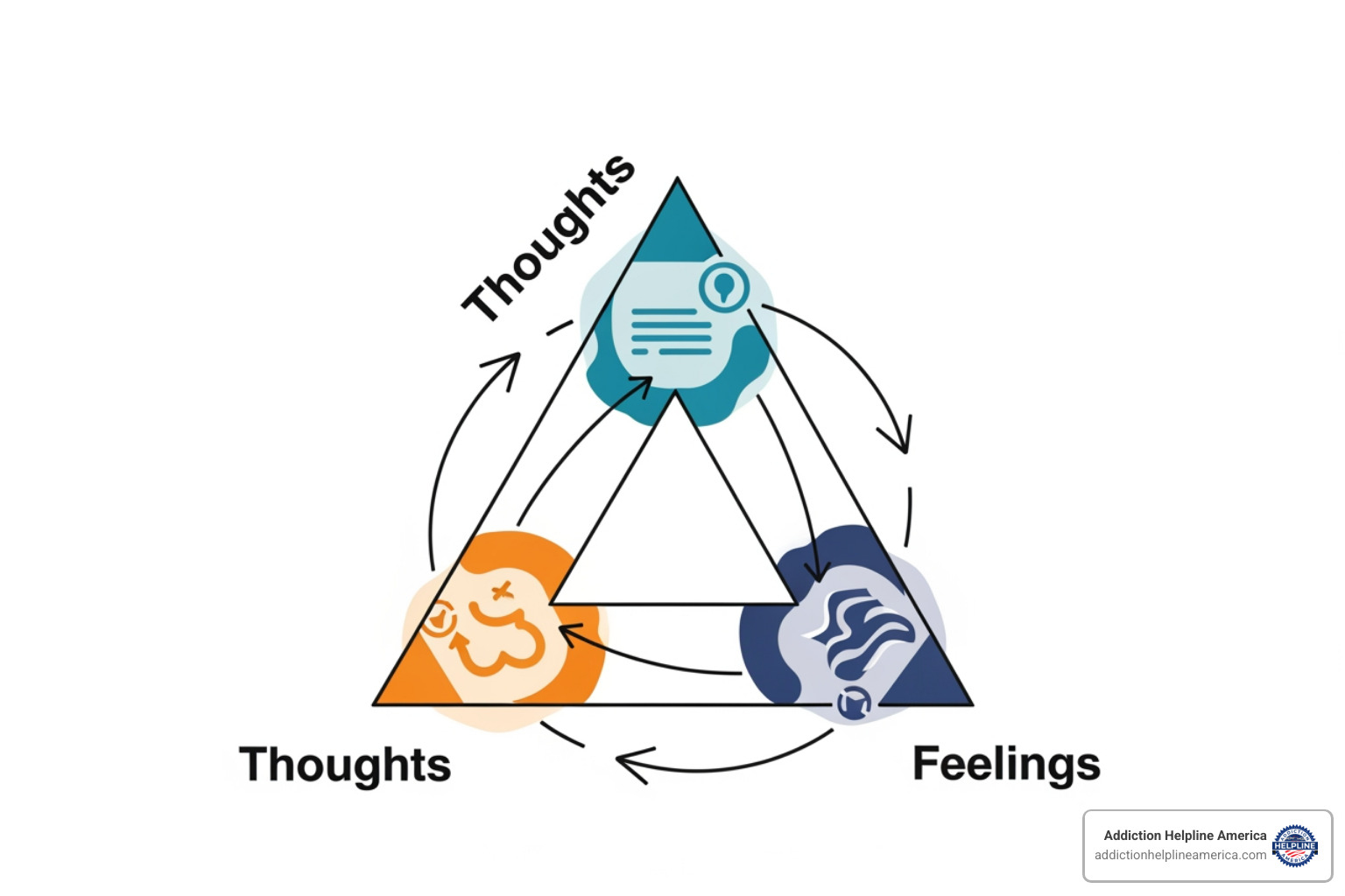 CBT triangle (Thoughts, Feelings, Actions) - depression and anxiety therapist near me CBT triangle (Thoughts, Feelings, Actions) - depression and anxiety therapist near me