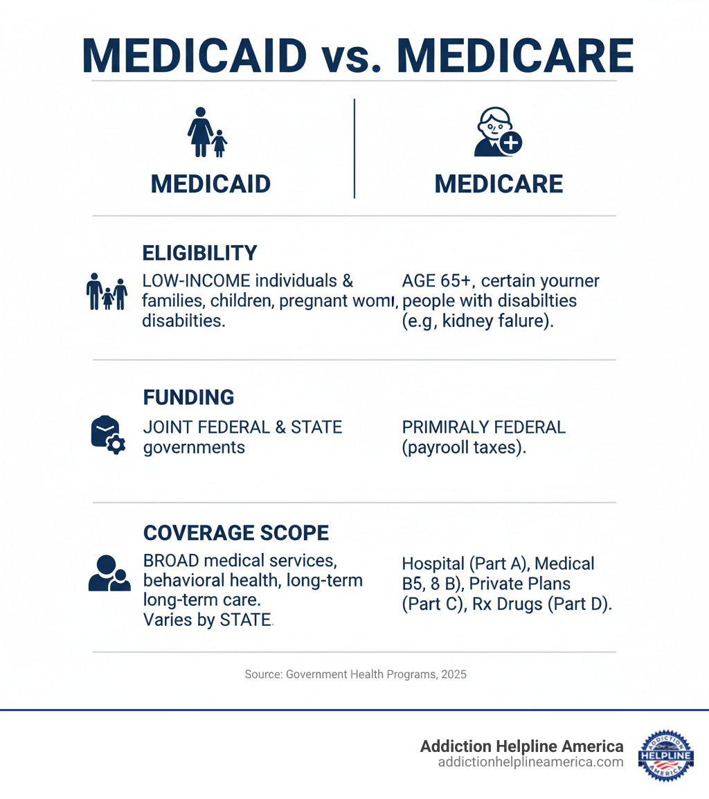 infographic comparing Medicaid and Medicare - Medicaid alcohol rehab infographic infographic comparing Medicaid and Medicare - Medicaid alcohol rehab infographic