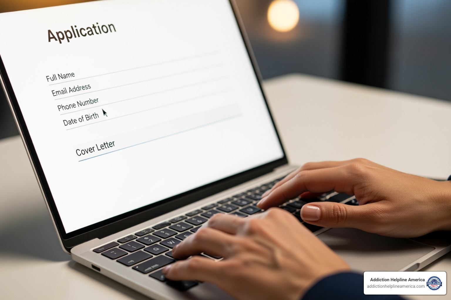person filling out an online form - Medicaid alcohol rehab person filling out an online form - Medicaid alcohol rehab