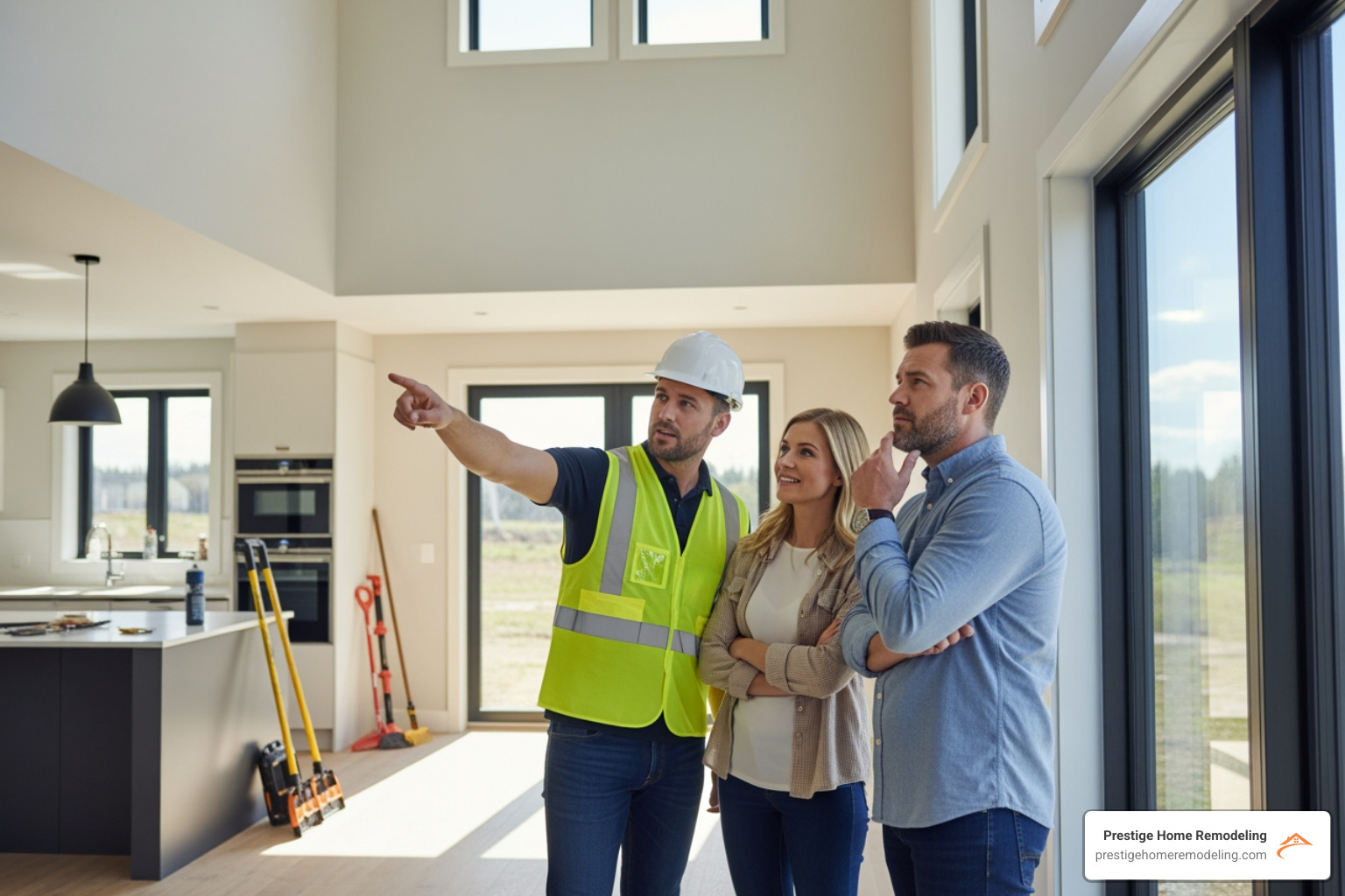 homeowner doing a final walkthrough with a builder - build your own home