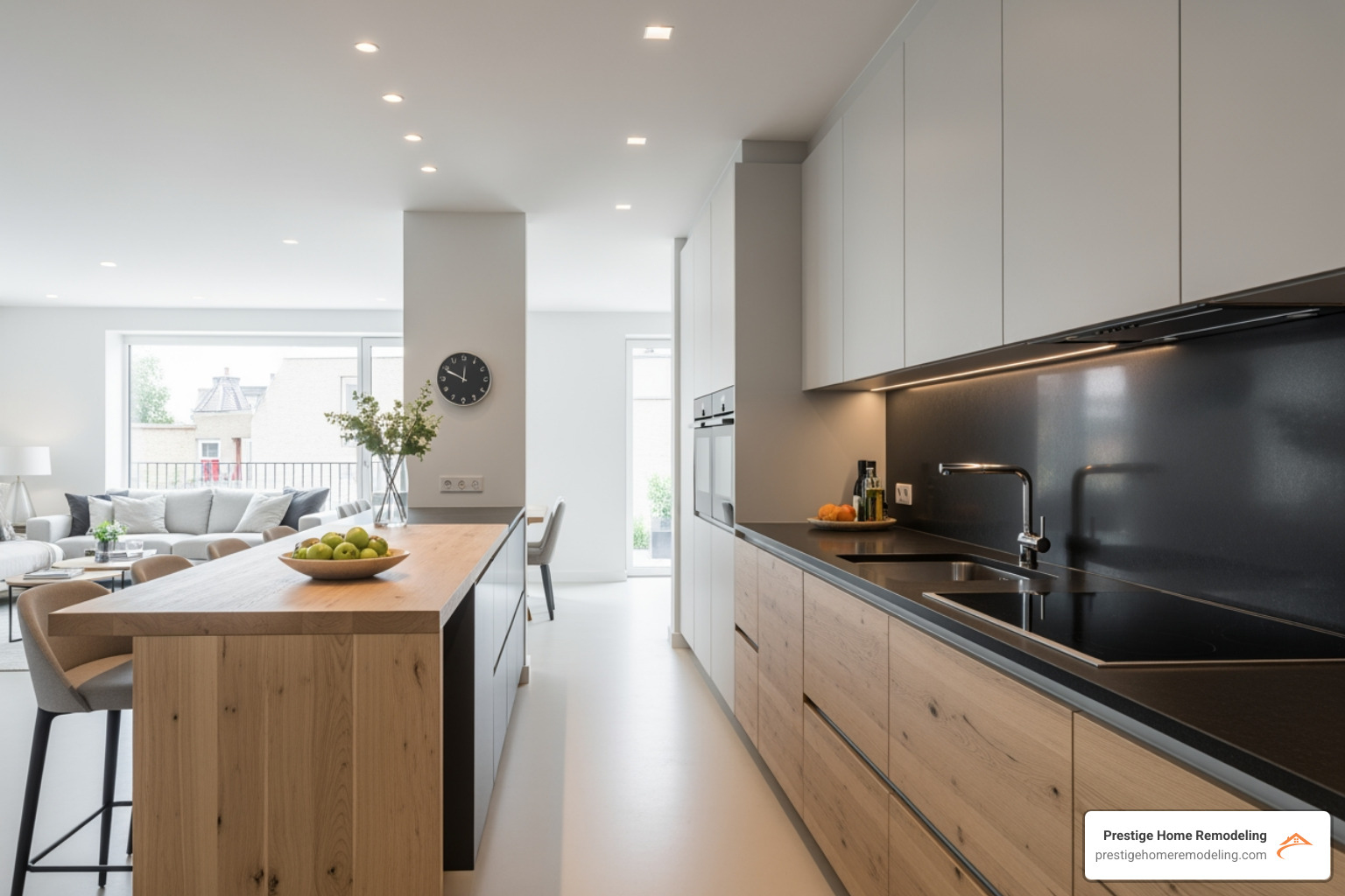 galley kitchen opened up with a peninsula - open concept kitchen design