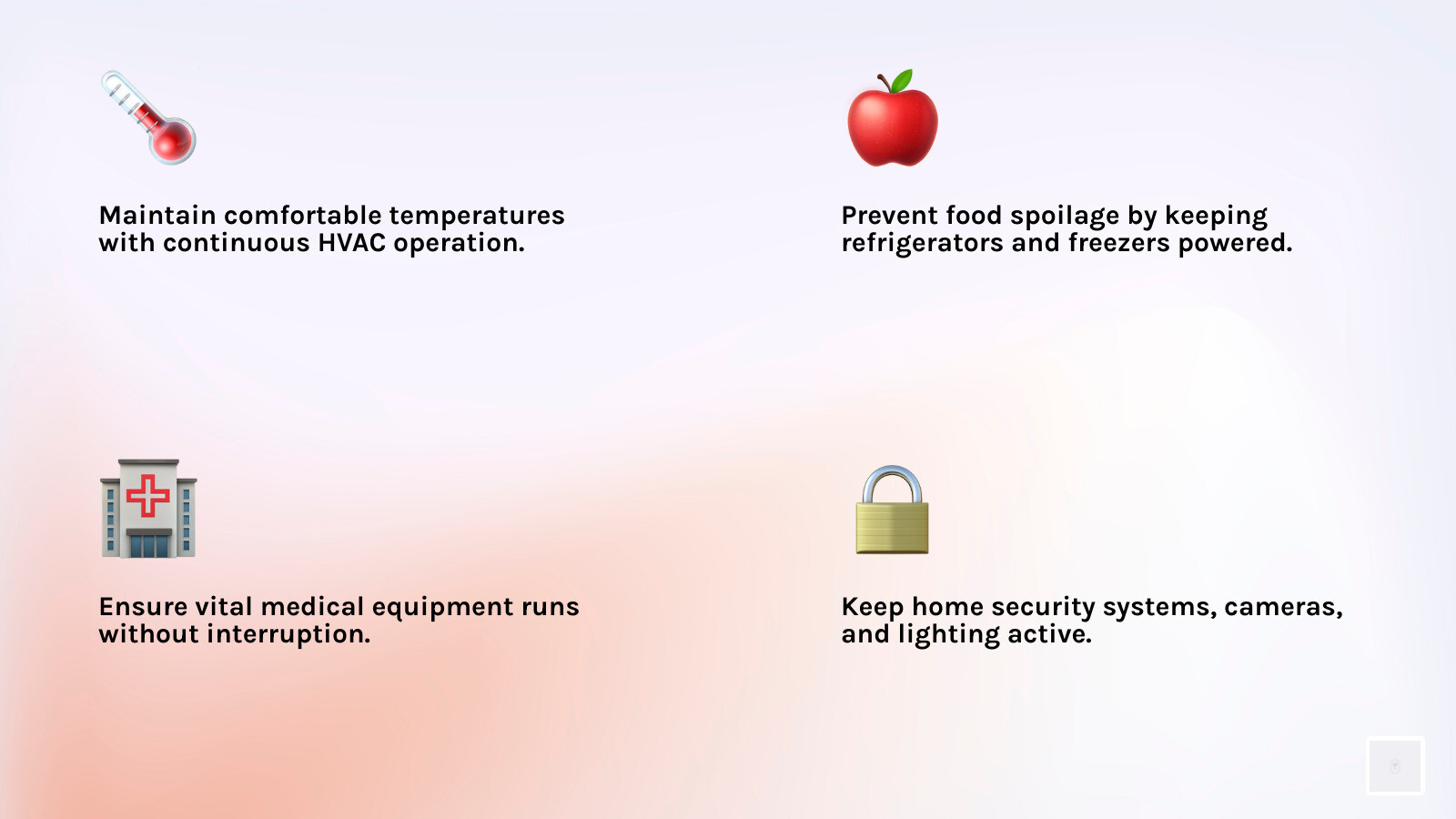 Benefits of whole home generator infographic - Mackey whole home generators infographic 4_facts_emoji_light-gradient