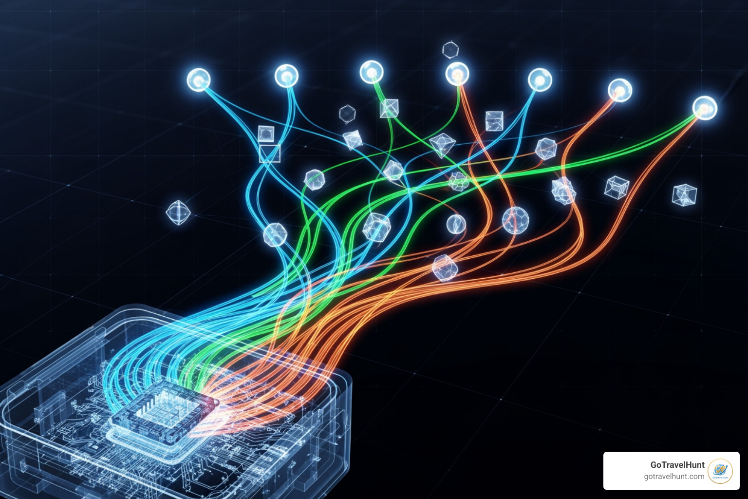 Diagram showing how GoTravelHunt's fare finder pulls data from airlines and travel providers. - flight fare finder