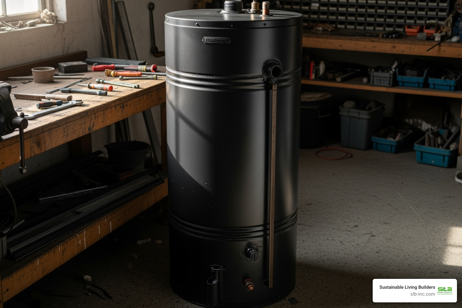 stripped and painted black water heater tank - batch hot water heater stripped and painted black water heater tank - batch hot water heater