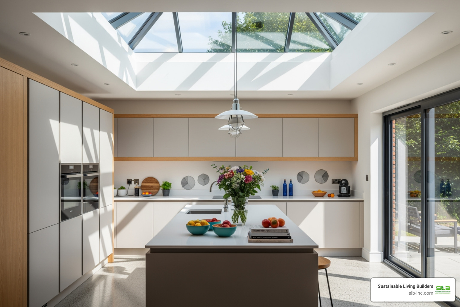 a bright, modern kitchen with a large roof window that floods the space with natural light - roof window a bright, modern kitchen with a large roof window that floods the space with natural light - roof window