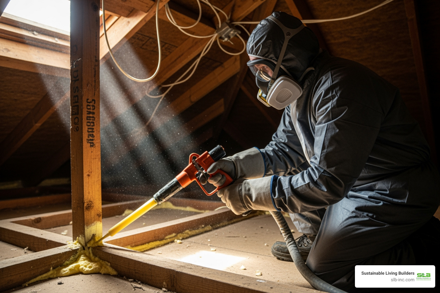 person in protective gear air-sealing gaps - best attic insulation person in protective gear air-sealing gaps - best attic insulation