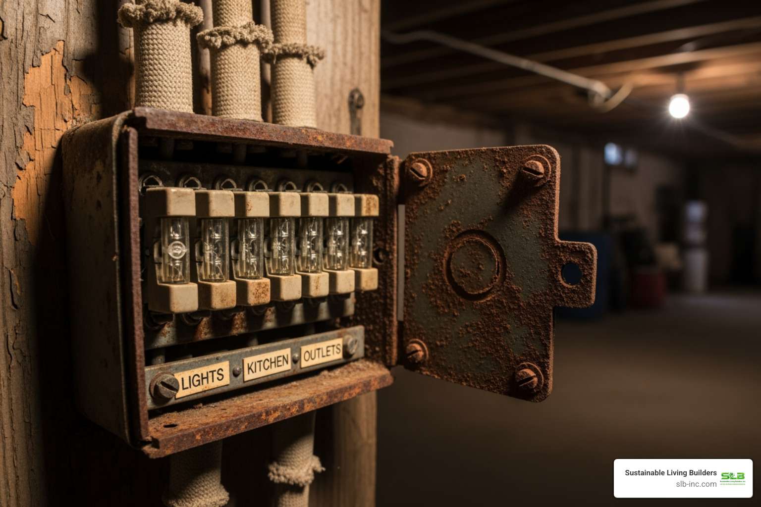 old rusty fuse box - install new electrical panel