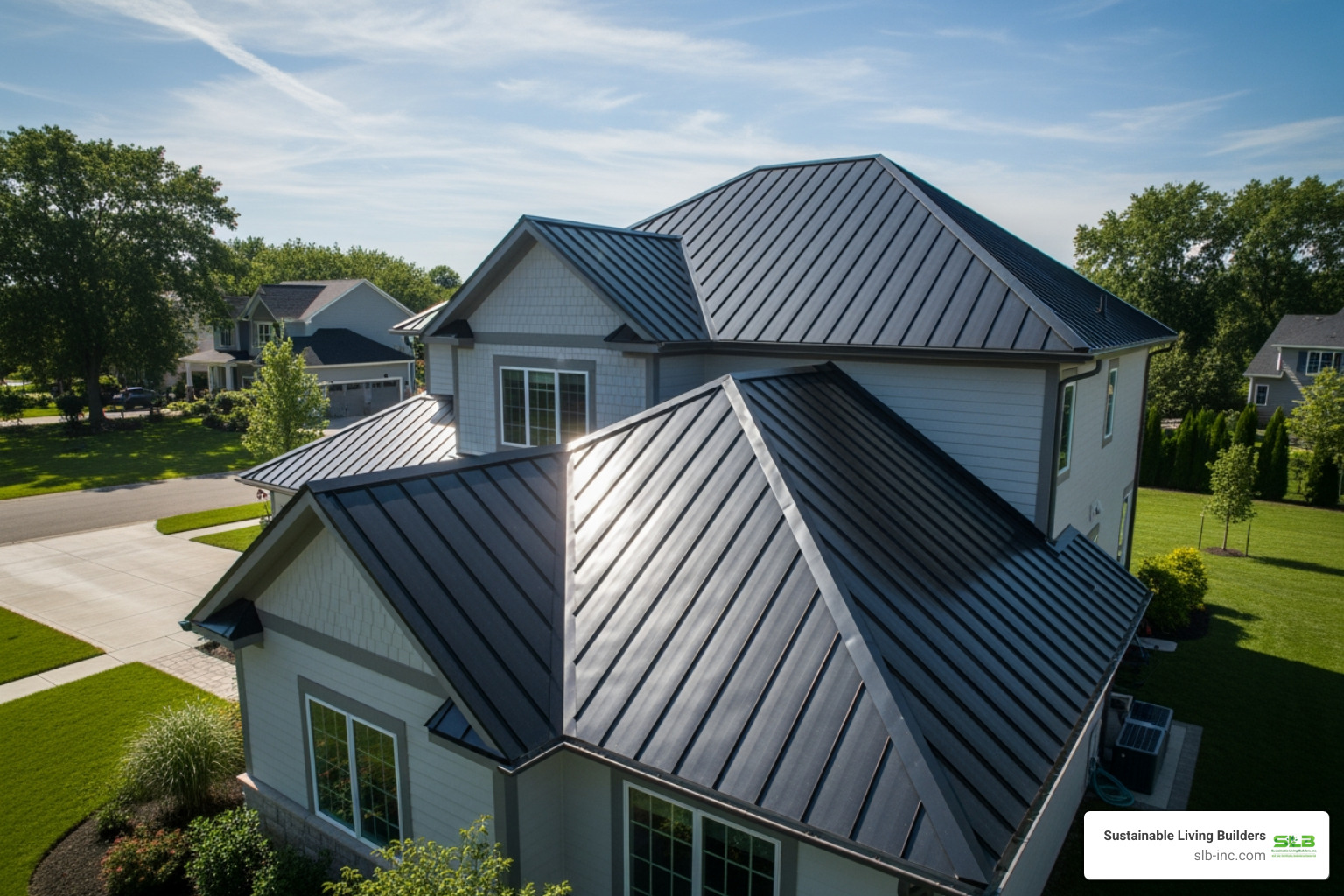 illustrating how a cool metal roof reflects sunlight - recycled metal roofing