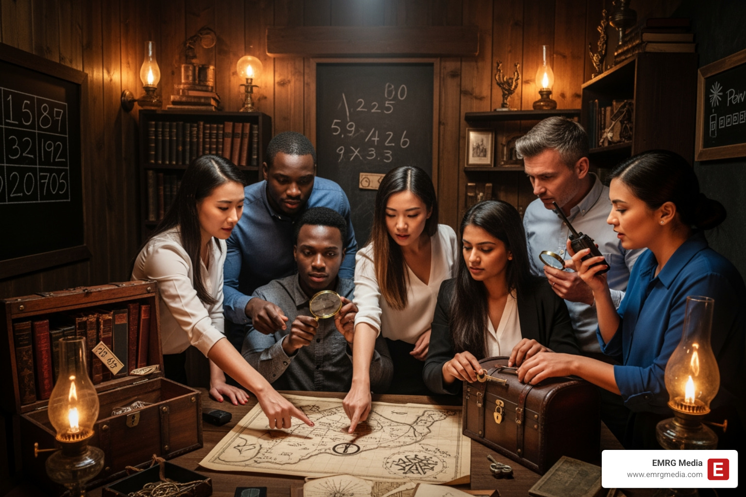 team in escape room - small business team building team in escape room - small business team building
