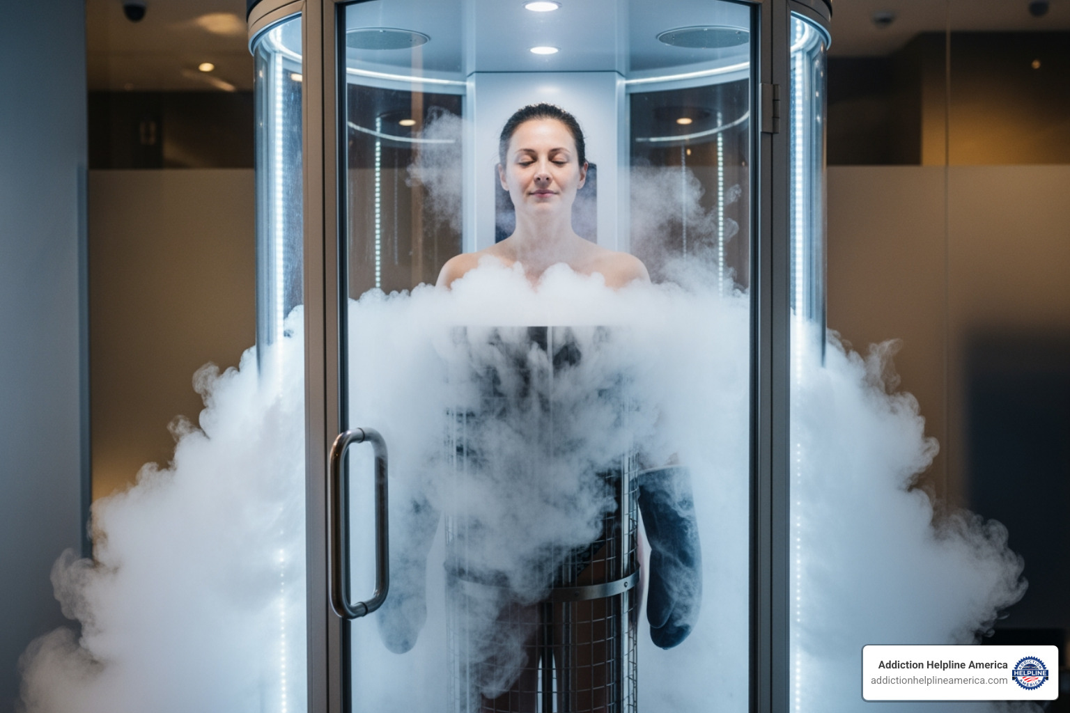 person in a whole-body cryotherapy chamber - cryotherapy for depression person in a whole-body cryotherapy chamber - cryotherapy for depression