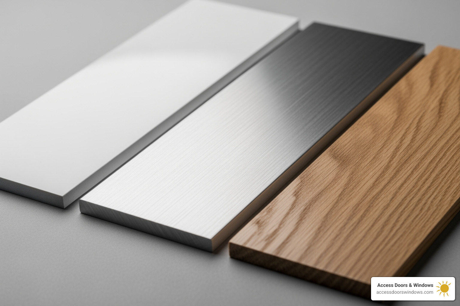 Different material finishes for impact doors: vinyl, aluminum, wood-grain - Impact French doors
