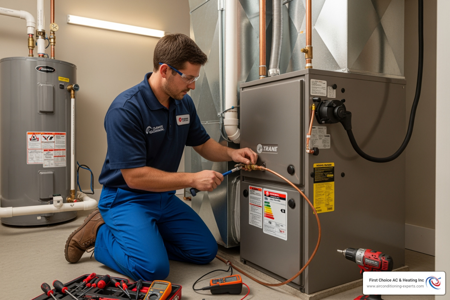 certified technician installing a new furnace - heating installation cathedral city ca certified technician installing a new furnace - heating installation cathedral city ca