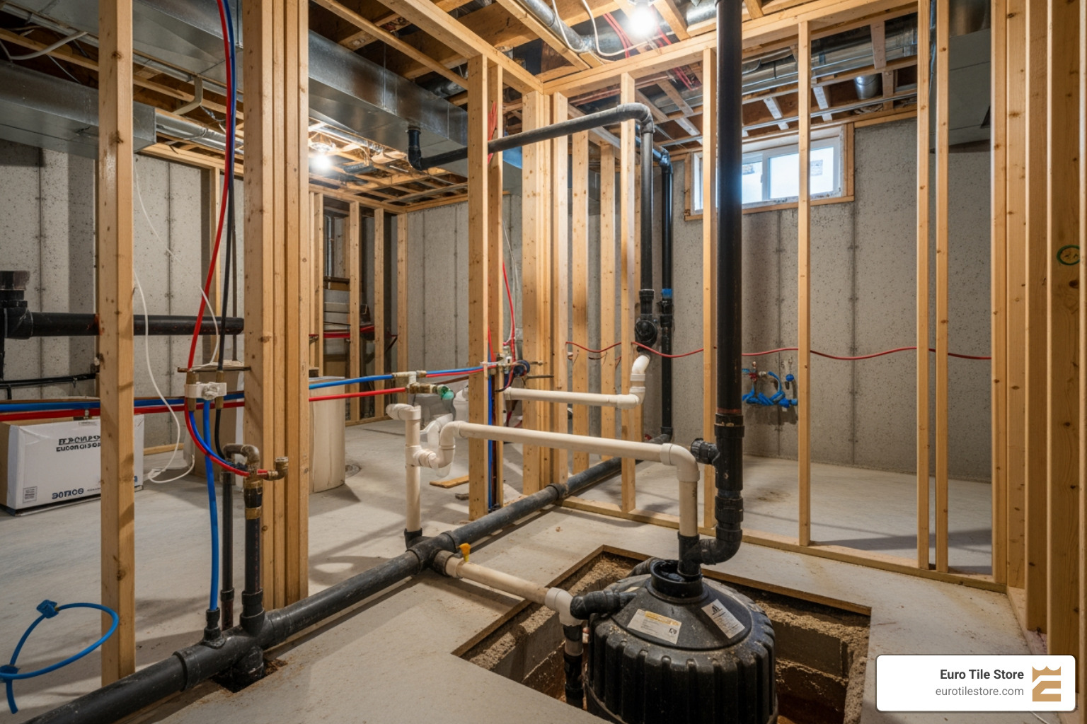 Basement bathroom plumbing layout - basement bathroom remodel