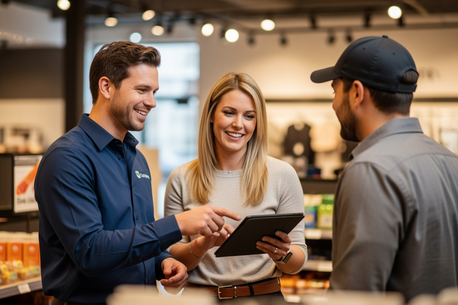 Franchise field coach working with franchisee in store - Franchise business coaching