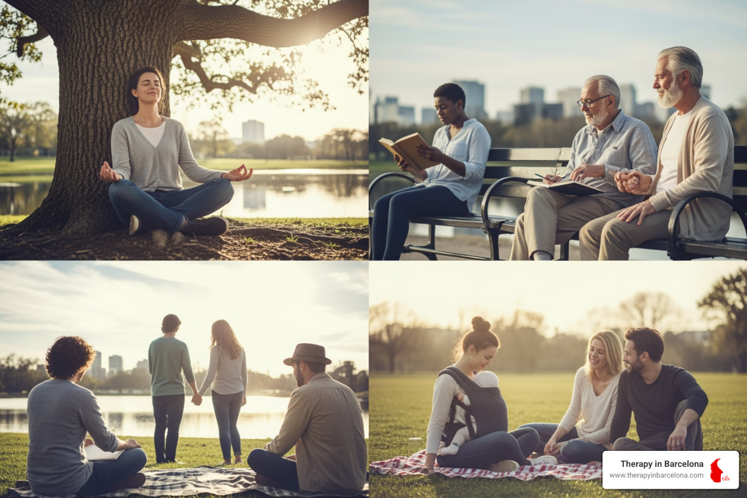 Diverse people finding peace - EMDR therapy for trauma