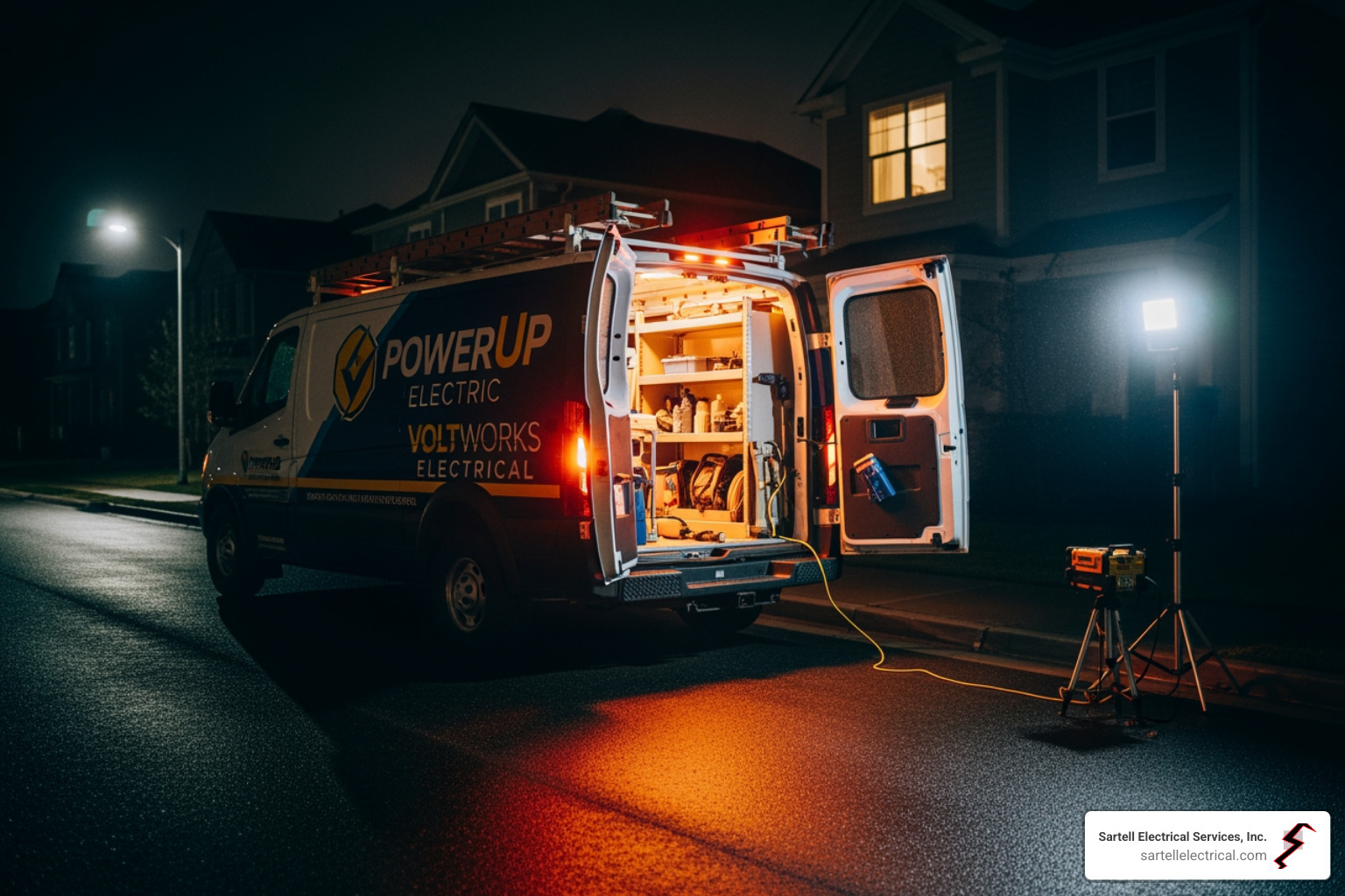 emergency service van at night - Electrical contractor Salem emergency service van at night - Electrical contractor Salem