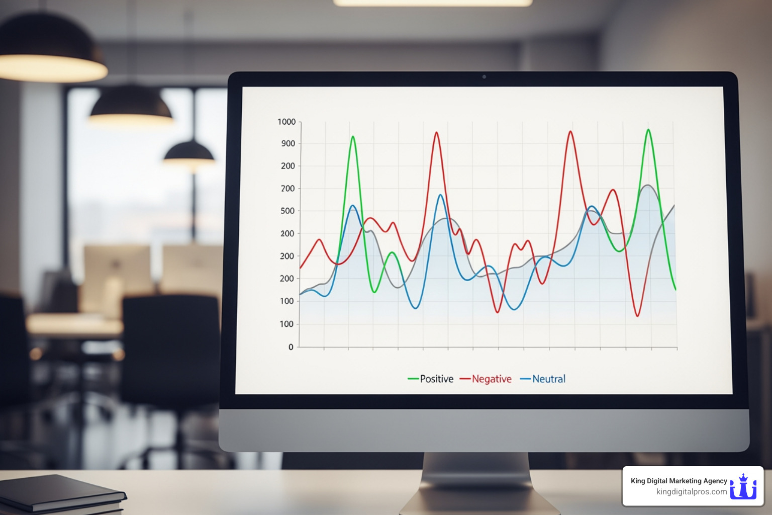 chart showing sentiment analysis over time - monitor comments