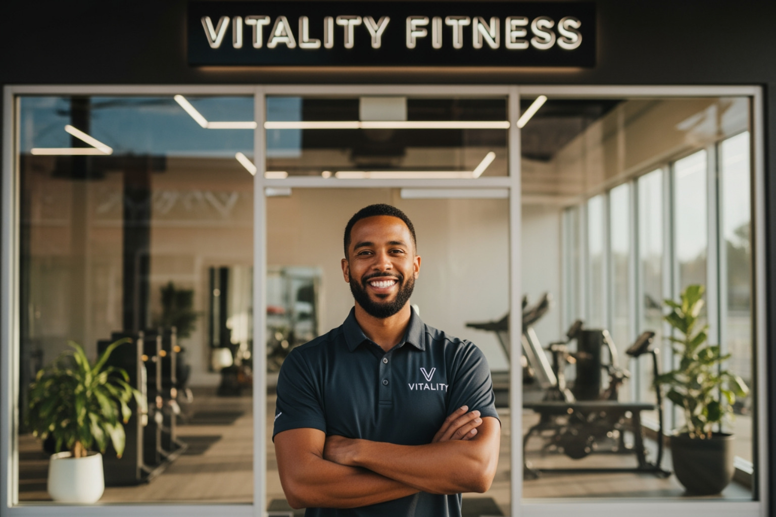 smiling franchisee in front of their studio - health and fitness franchises