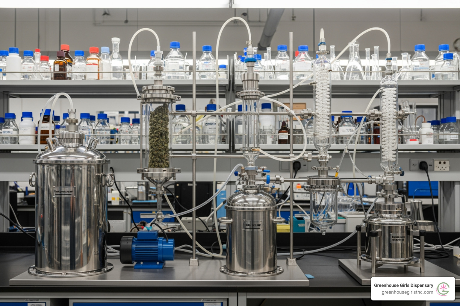 A chemical laboratory setup with a closed-loop extraction system - thca extraction