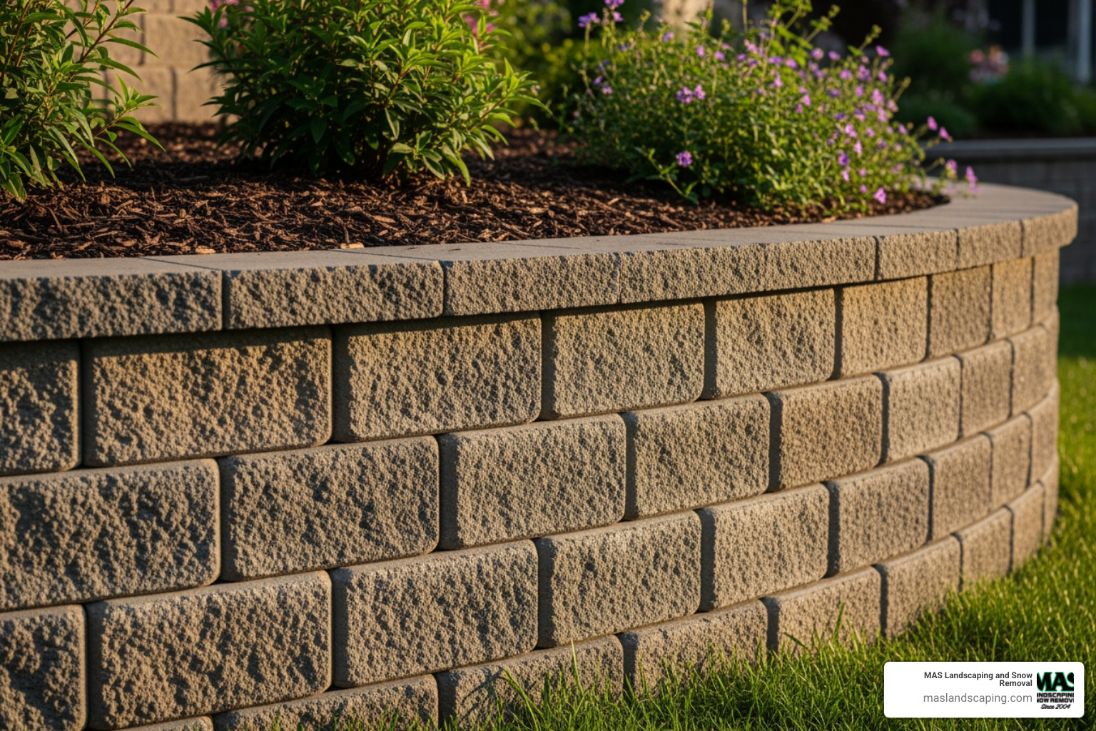 cross-section diagram illustrating both a gravity wall and a geogrid-reinforced wall with proper drainage - cast concrete retaining wall blocks