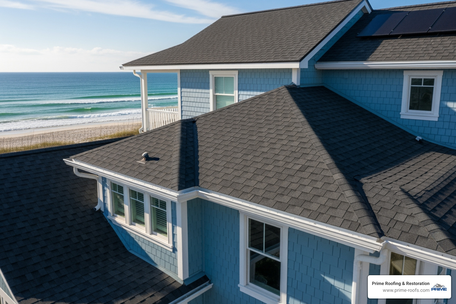 of a newly repaired, secure roof on a beachside property - emergency roof repair gulf shores al of a newly repaired, secure roof on a beachside property - emergency roof repair gulf shores al