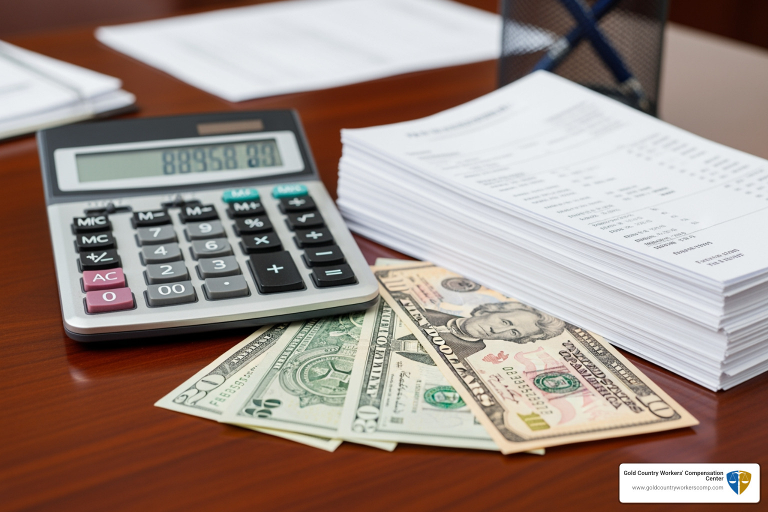 Calculator and Pay Stubs - workers comp wage replacement