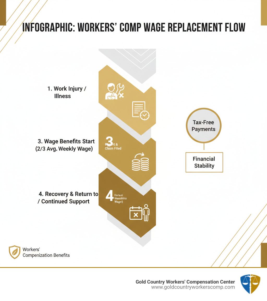 Infographic: Workers' Comp Wage Replacement Flow - workers comp wage replacement infographic 