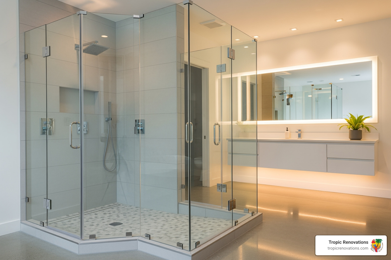 complex neo-angle shower enclosure - Custom glass enclosures