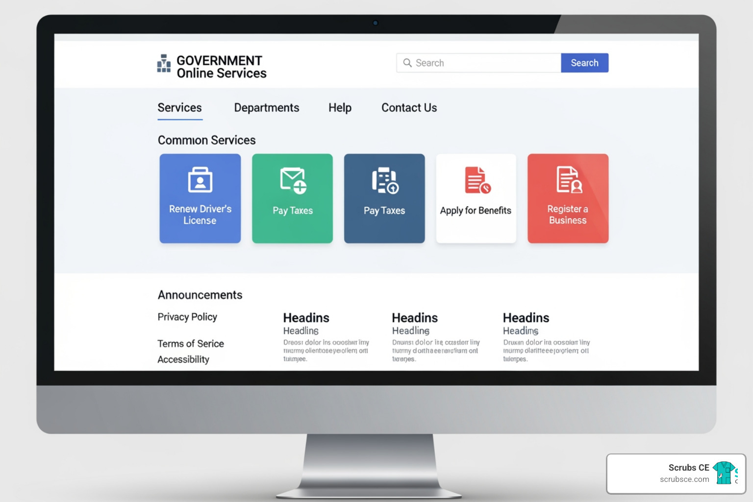 Florida DOH MQA Online Services portal homepage - florida license radiologic technologist
