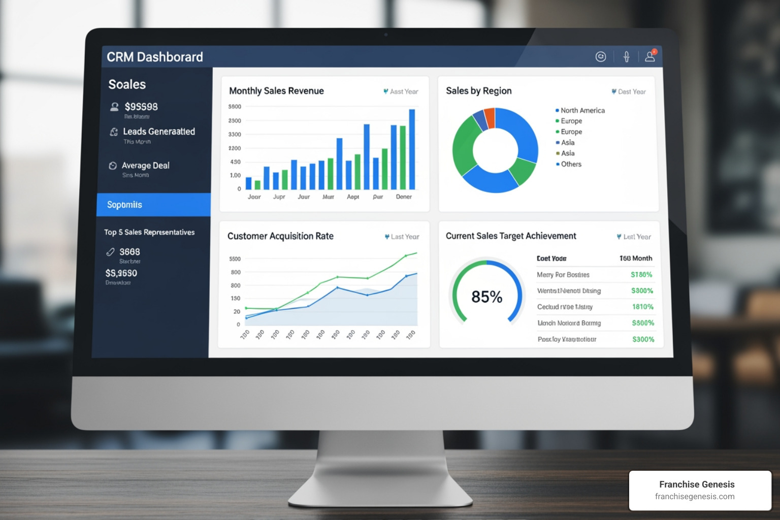 CRM dashboard showing franchise sales KPIs - franchise sales training CRM dashboard showing franchise sales KPIs - franchise sales training