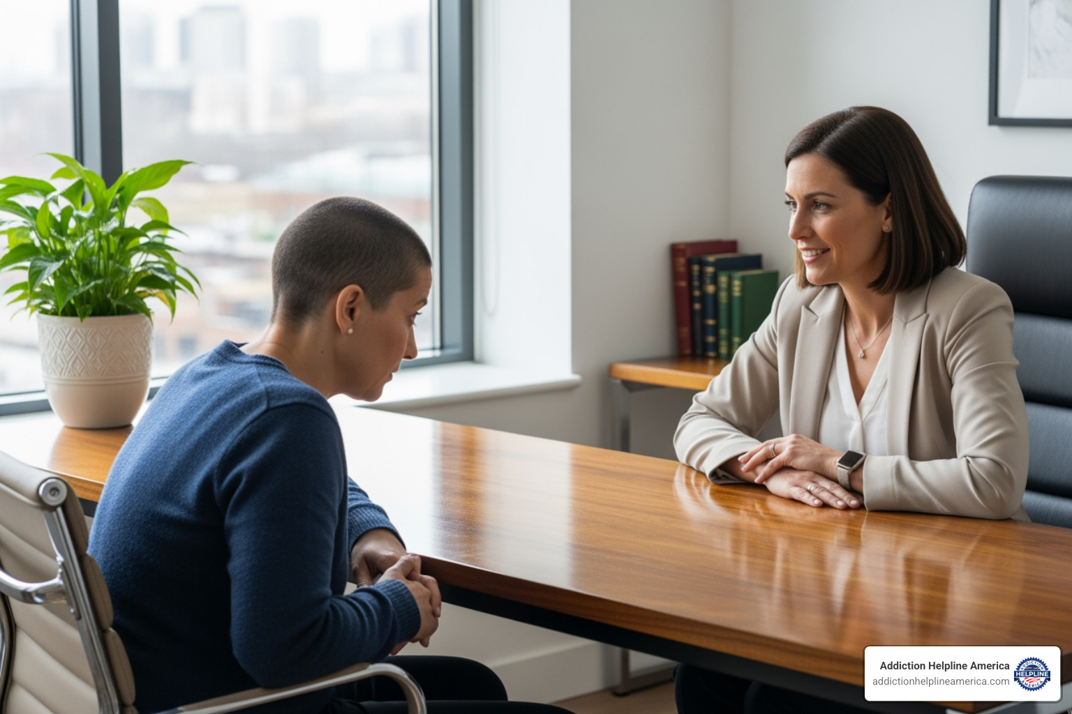 concerned patient speaking with counselor - does rehab centers give you drugs