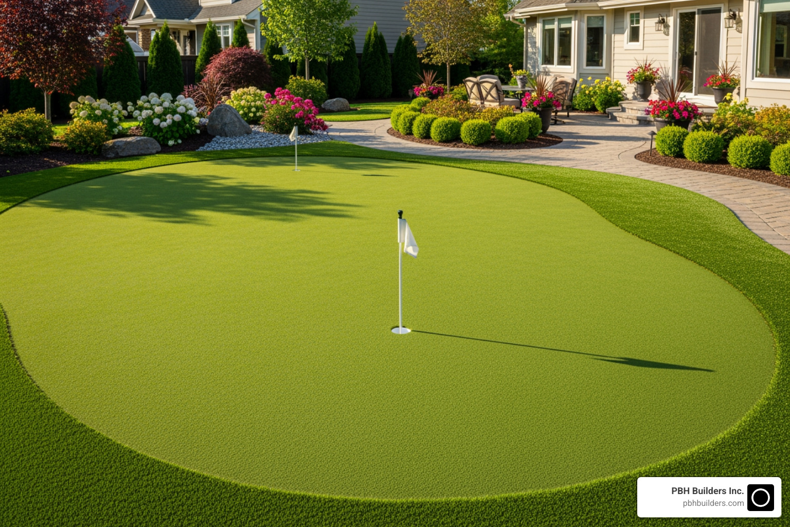 backyard putting green - artificial grass layers