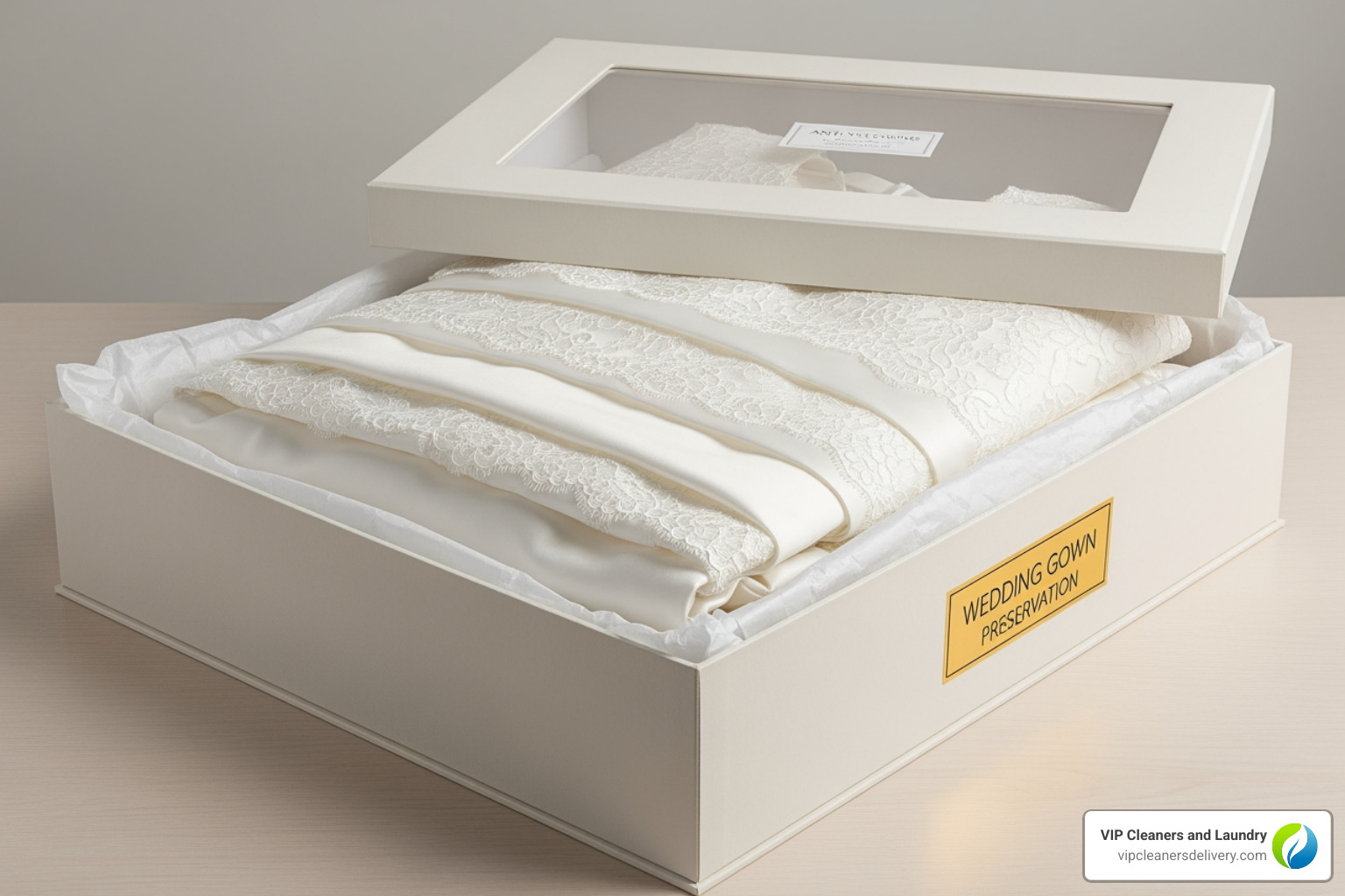 preserved wedding dress - dry cleaning service