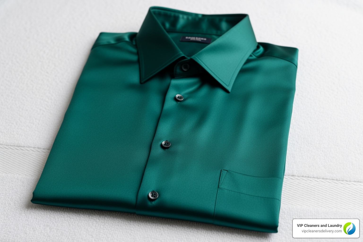 silk shirt laid flat on clean white towel - silk shirt cleaning