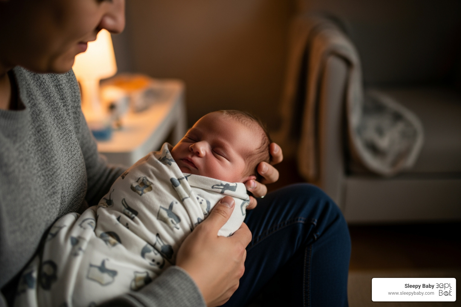 Parent swaddling a baby snugly in a blanket - when does colic go away in babies