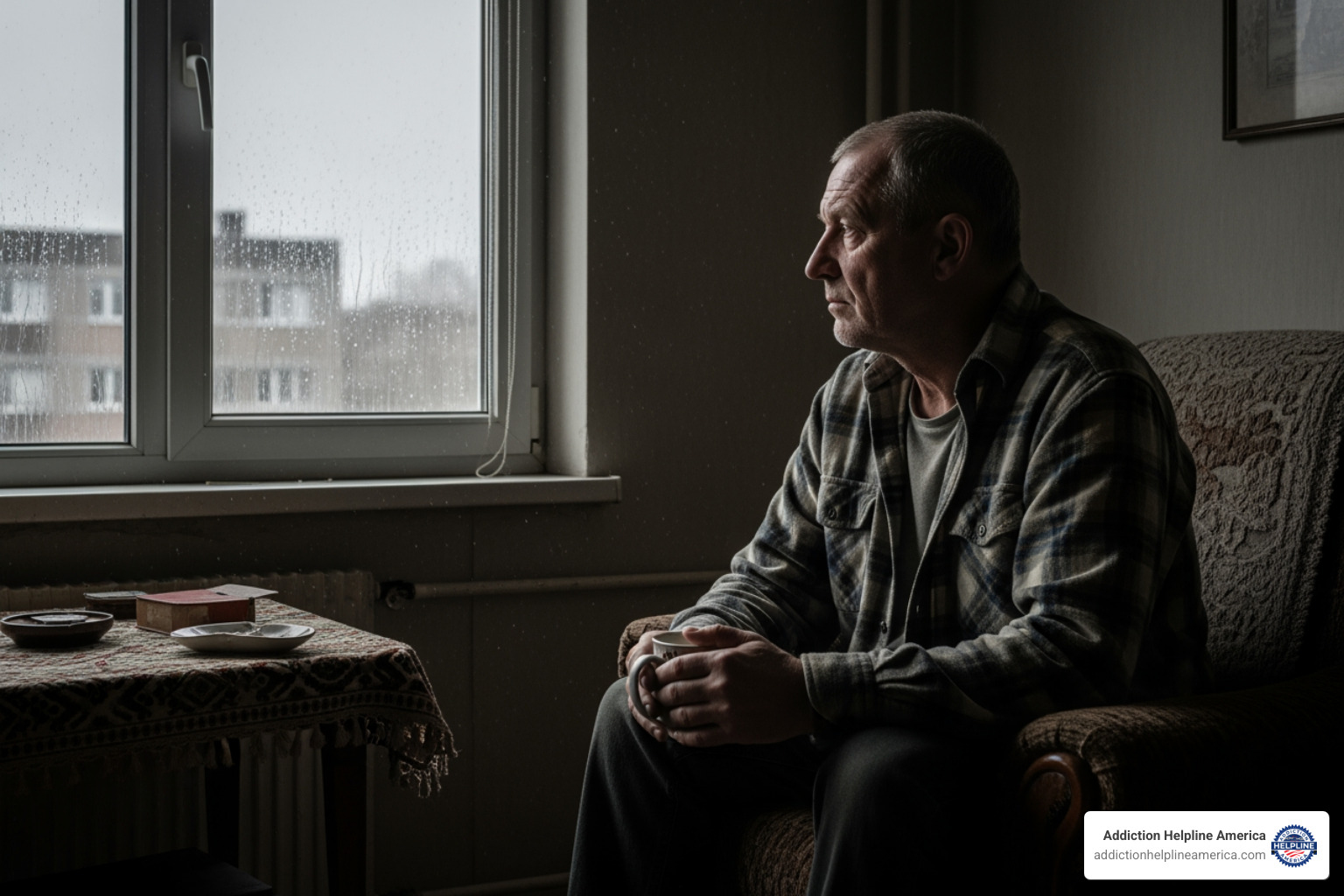 veteran looking out window symbolizing isolation - veteran addiction treatment
