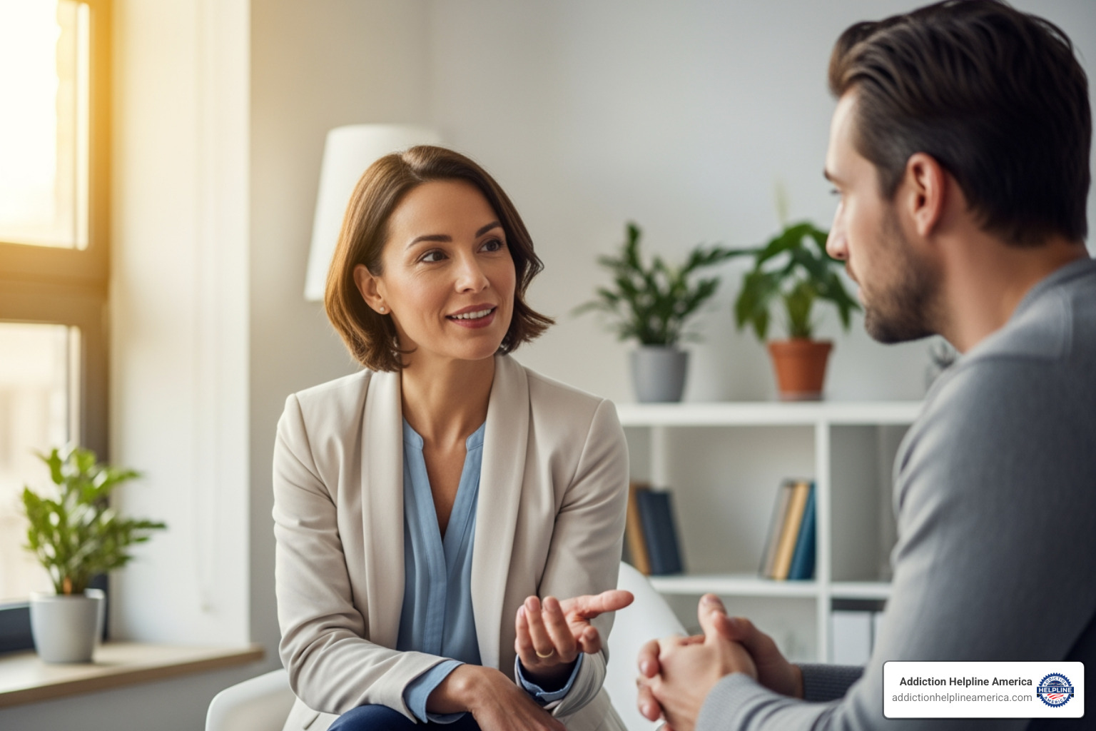 compassionate therapist talking with a patient - meth addiction support