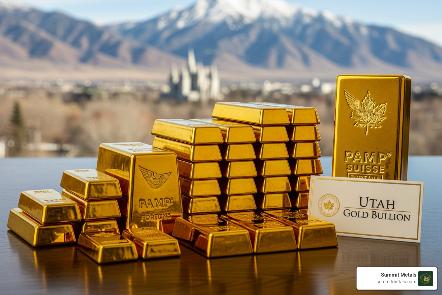 variety of gold products: coins, bars, rounds - Buy gold bullion Utah