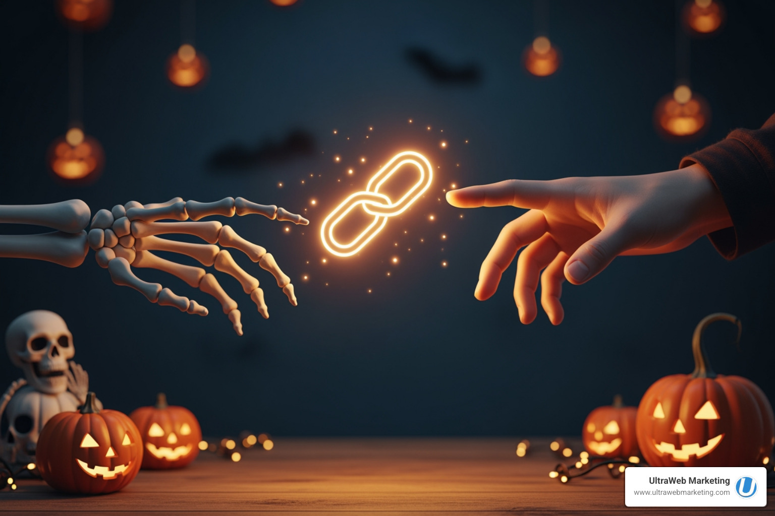 A skeleton hand exchanging a backlink - SEO for new websites A skeleton hand exchanging a backlink - SEO for new websites