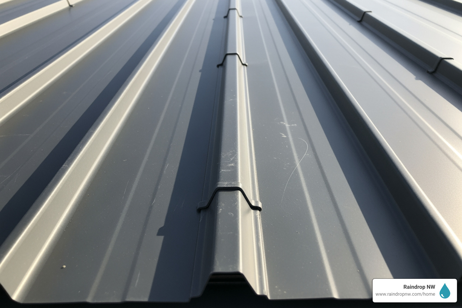 close-up of a standing seam metal roof panel - metal roof commercial new and replacement roofs in gresham or close-up of a standing seam metal roof panel - metal roof commercial new and replacement roofs in gresham or