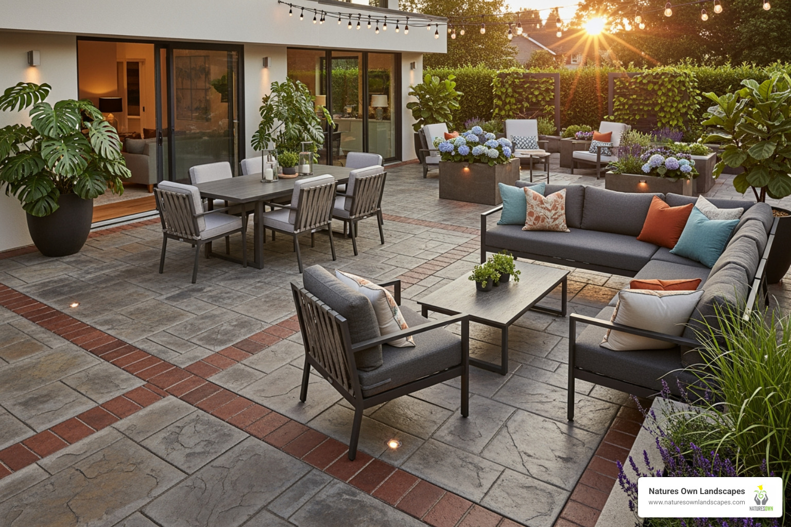 stylish stamped concrete patio - best patio material