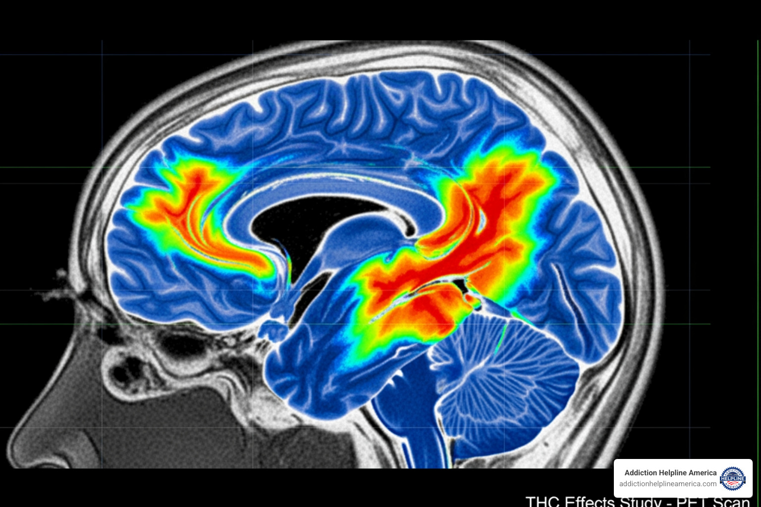 a brain scan showing the effects of THC - Marijuana rehab programs a brain scan showing the effects of THC - Marijuana rehab programs