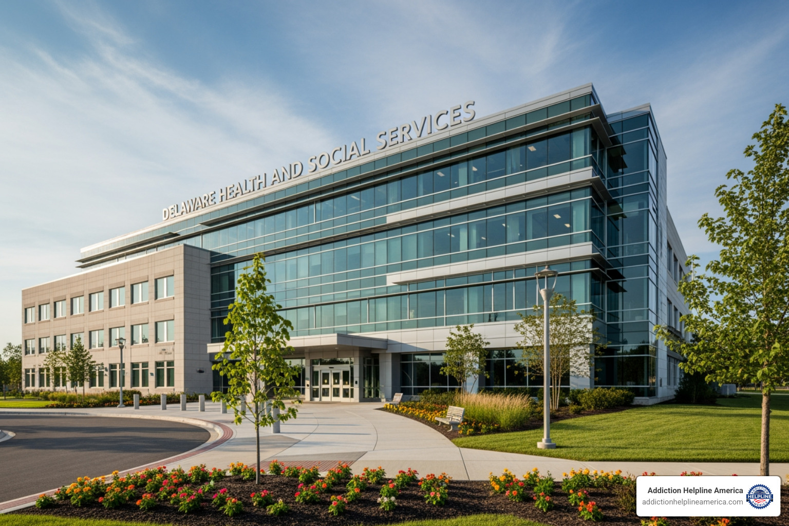 Delaware Health and Social Services building or logo - drug intervention Delaware